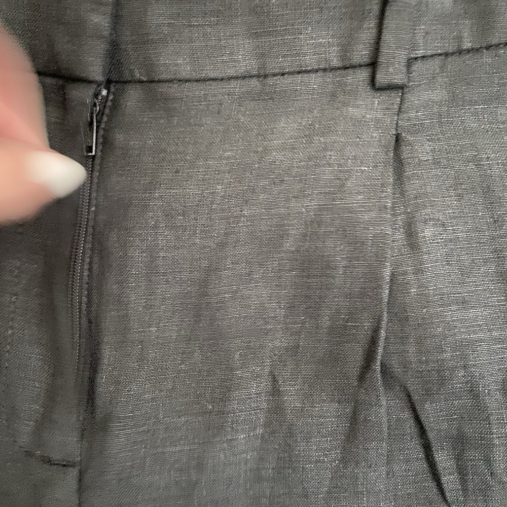 J Crew City Crepe Wide Leg Essential Pleats Pockets Linen Trouser Black Pant  4P - Picture 4 of 8